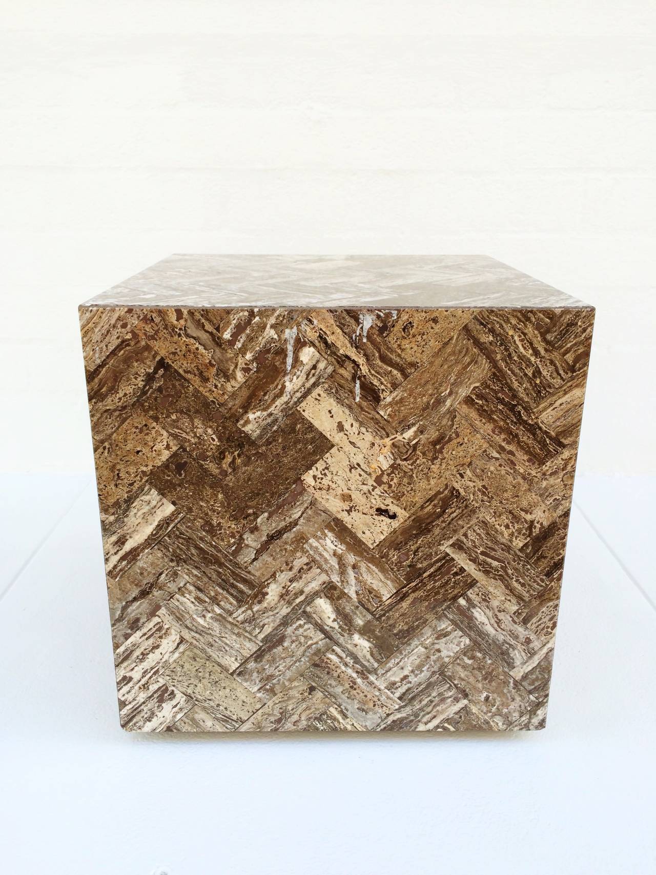 Late 20th Century Beautiful Sealed Travertine Cube
