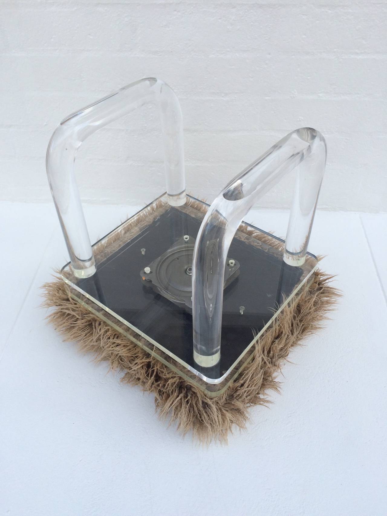 Late 20th Century Acrylic Swivel Top Vanity Stool