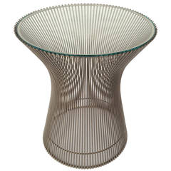 Warren Platner Side Table with Glass Top