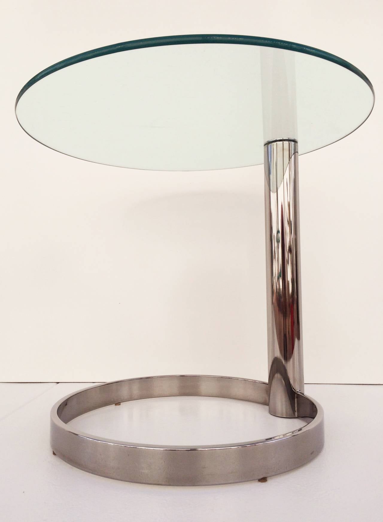 American Nickel and Glass Side Table by Pace Collection