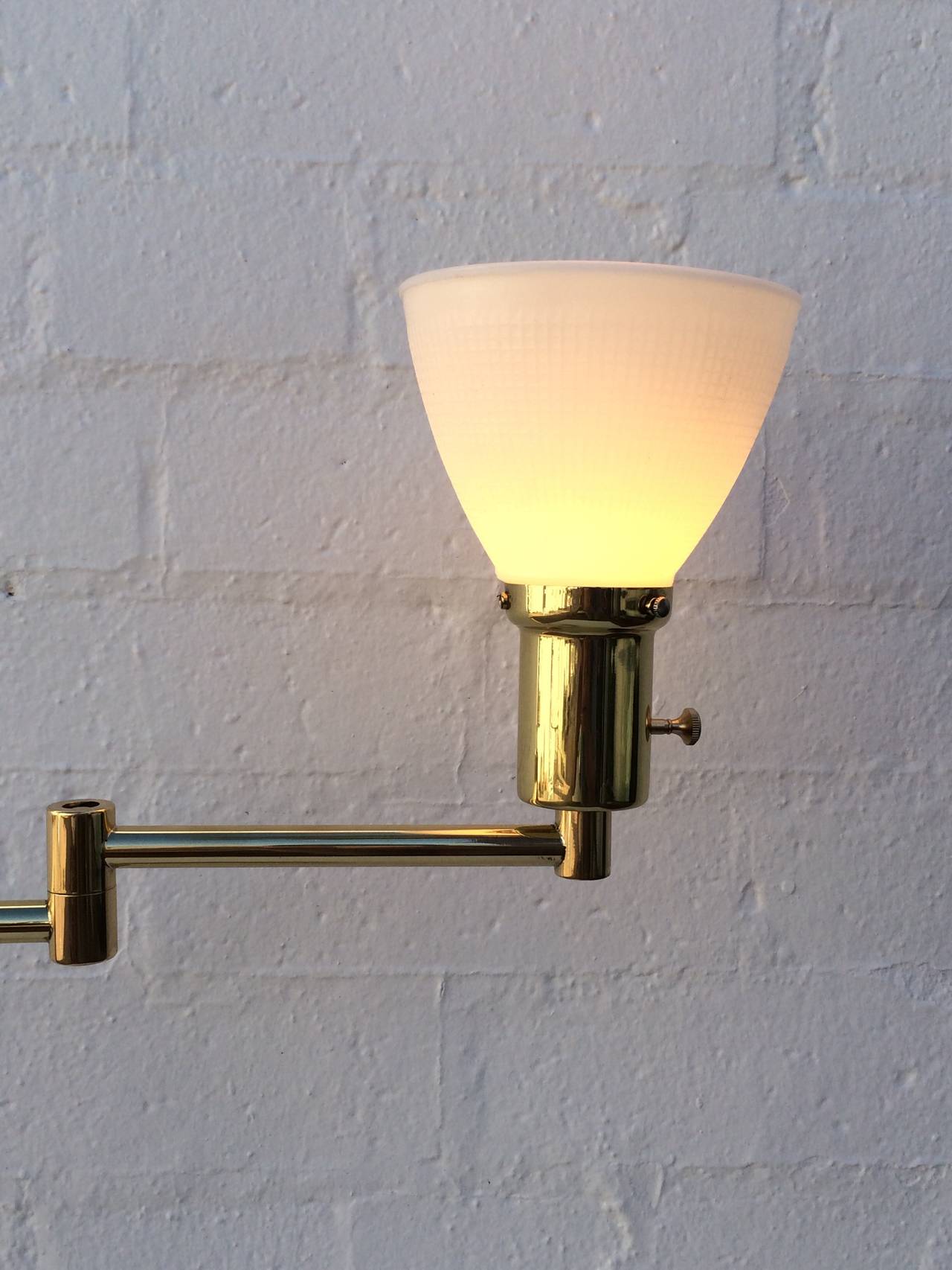 Polished Brass Adjustable Floor Lamp by Walter Von Nessen 2