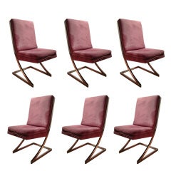 Vintage A set of six Milo Baughman "Z" Dining Chairs
