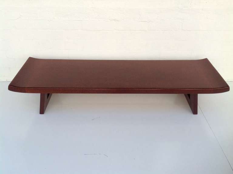 Mid-Century Modern Paul Frankl Cork & Mahogany Bench