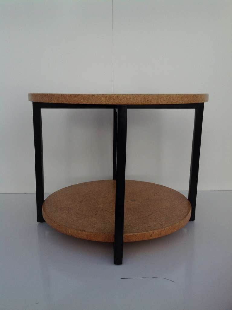 Mid-Century Modern Paul Frankl Cork & Mahogany Occasional Table