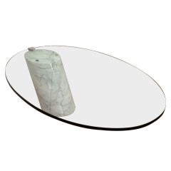 Cantilever Glass & Marble Cocktail Table