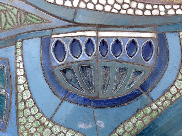 One of a Kind Studio Ceramic Tile Dining Table designed by Brent Bennett In Excellent Condition In Palm Springs, CA