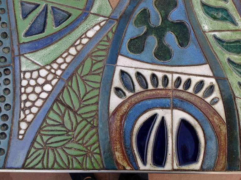 Contemporary One of a Kind Studio Ceramic Tile Dining Table designed by Brent Bennett