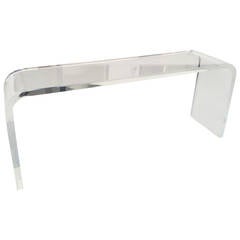 Signed Acrylic "Waterfall" Console Table by Charles Hollis Jones