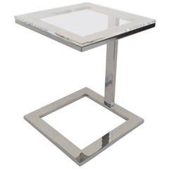 Acrylic and Polished Nickel Side Table by Milo Baughman