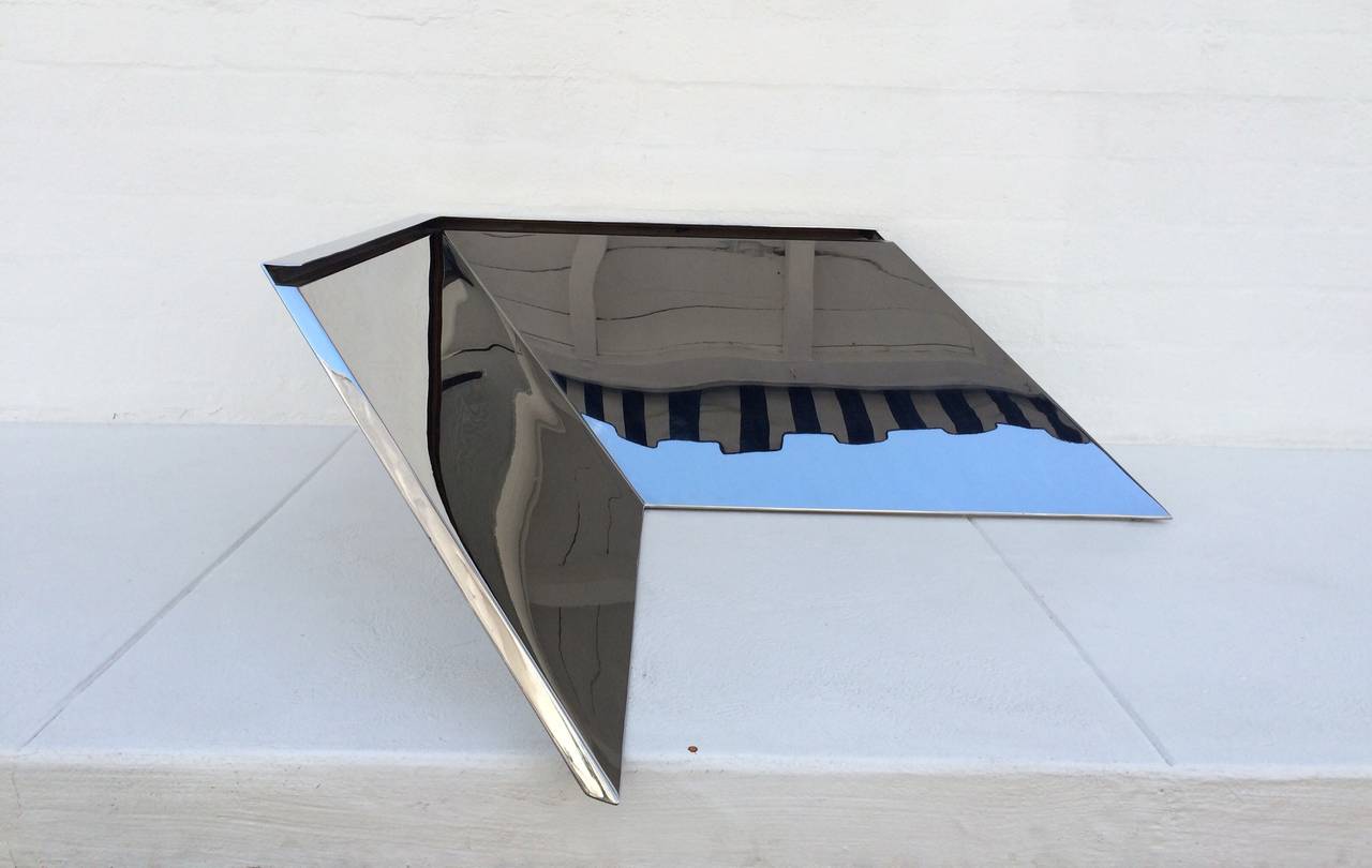 Polished Stainless Steel and Glass Cocktail Table by J. Wade Beam for Brueton 2