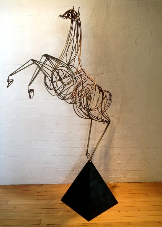 Metal Incredible Horse Sculpture by Curtis Jere