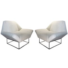 A pair of Milo Baughman Lounge Chairs