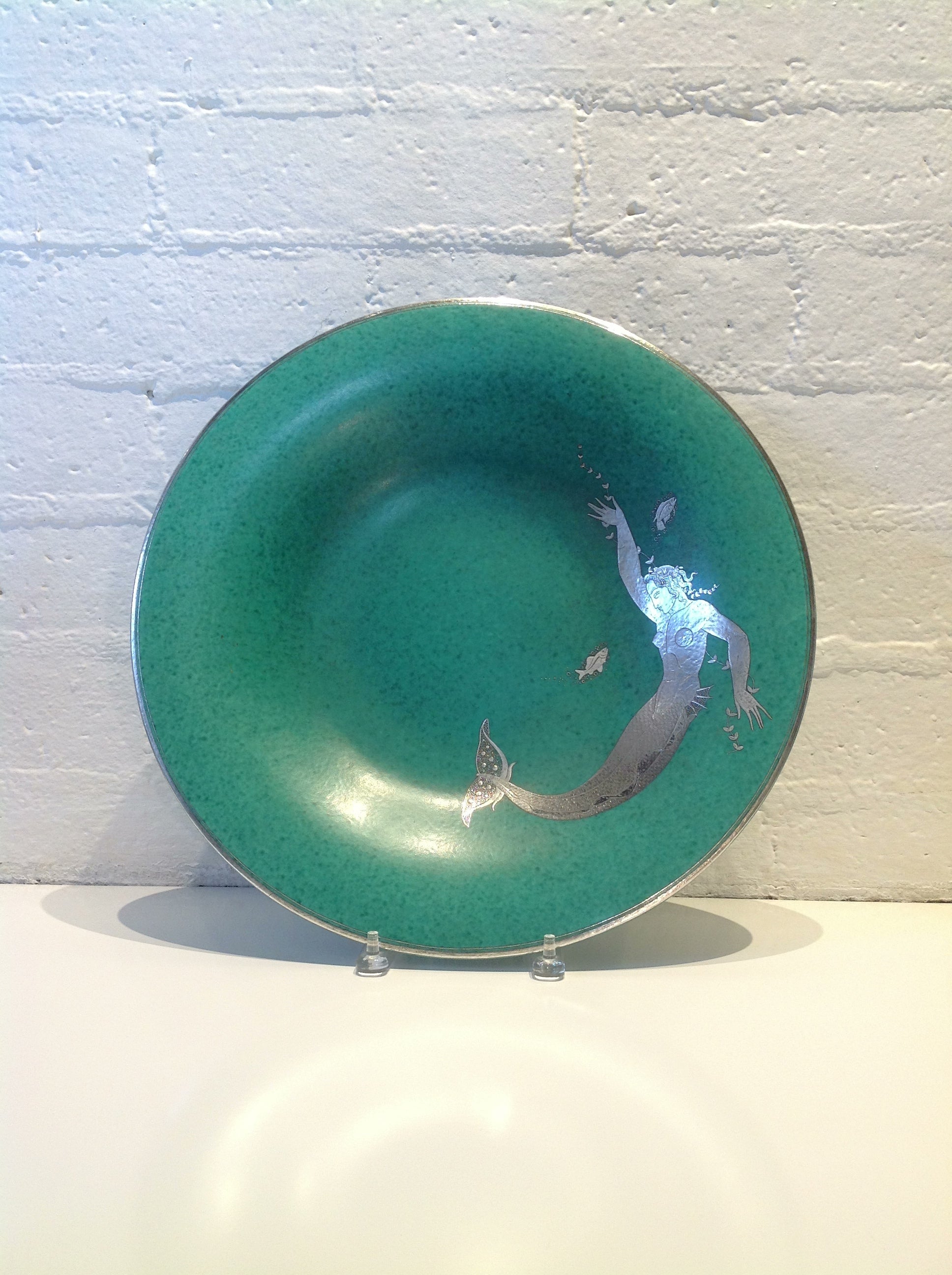 Large Argenta Platter with Mermaid designed by Wilhelm Kage for Gustavsberg