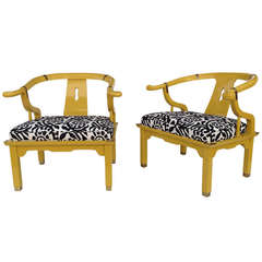 Pair of James Mont Lounge Chairs