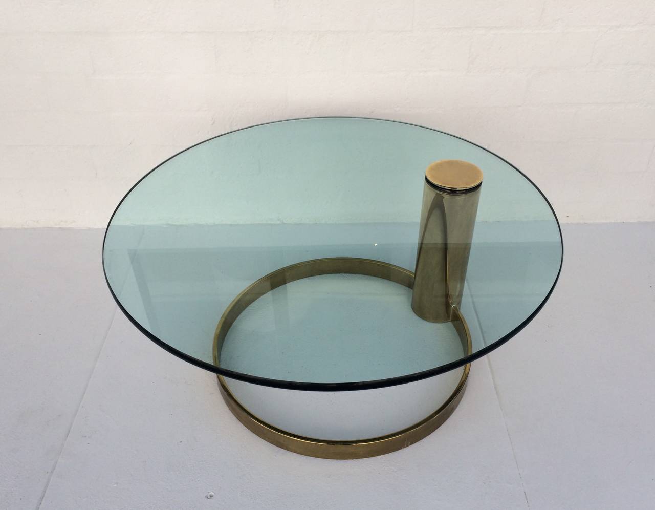 American Brass and Glass Coffee or Cocktail Table by Pace Collection