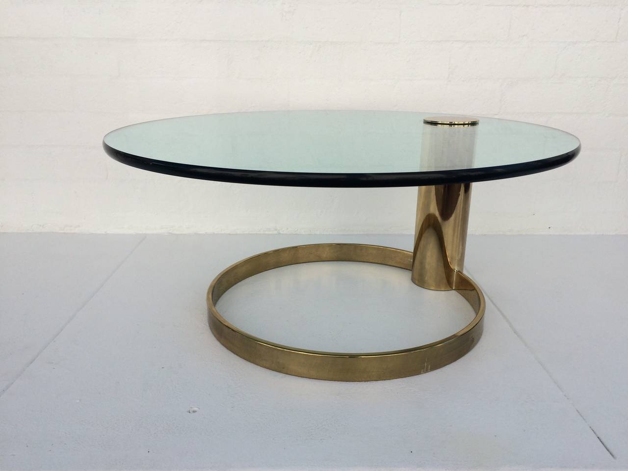 Brass and Glass Coffee or Cocktail Table by Pace Collection In Excellent Condition In Palm Springs, CA