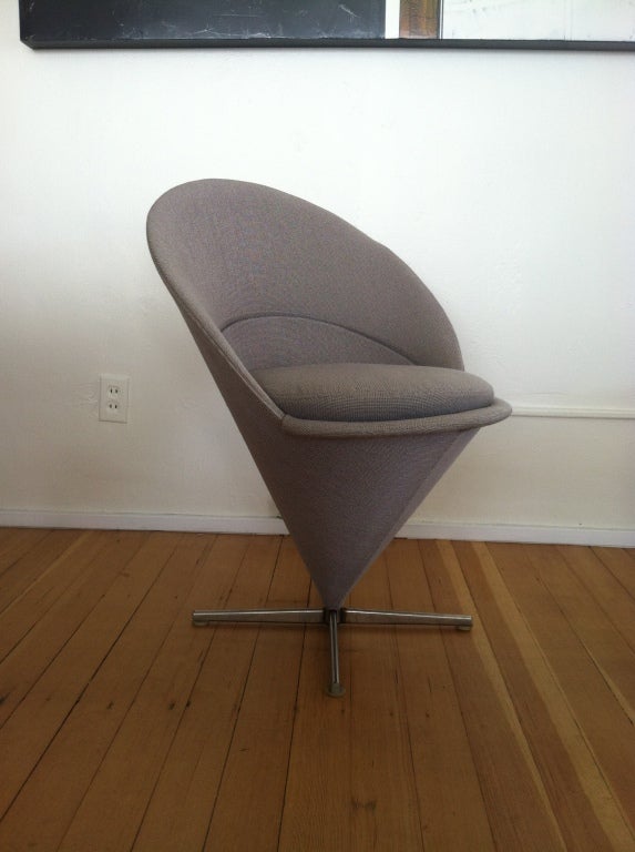 A Cone Chair by Verner Panton with a swivel base