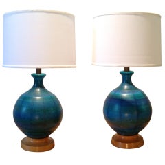 A pair of Ceramic Lamps by Raymor