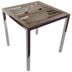 Nickel Plated Game Table designed by Milo Baughman