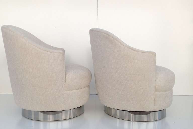 Mid-Century Modern A pair of Karl Springer Swivel Chairs