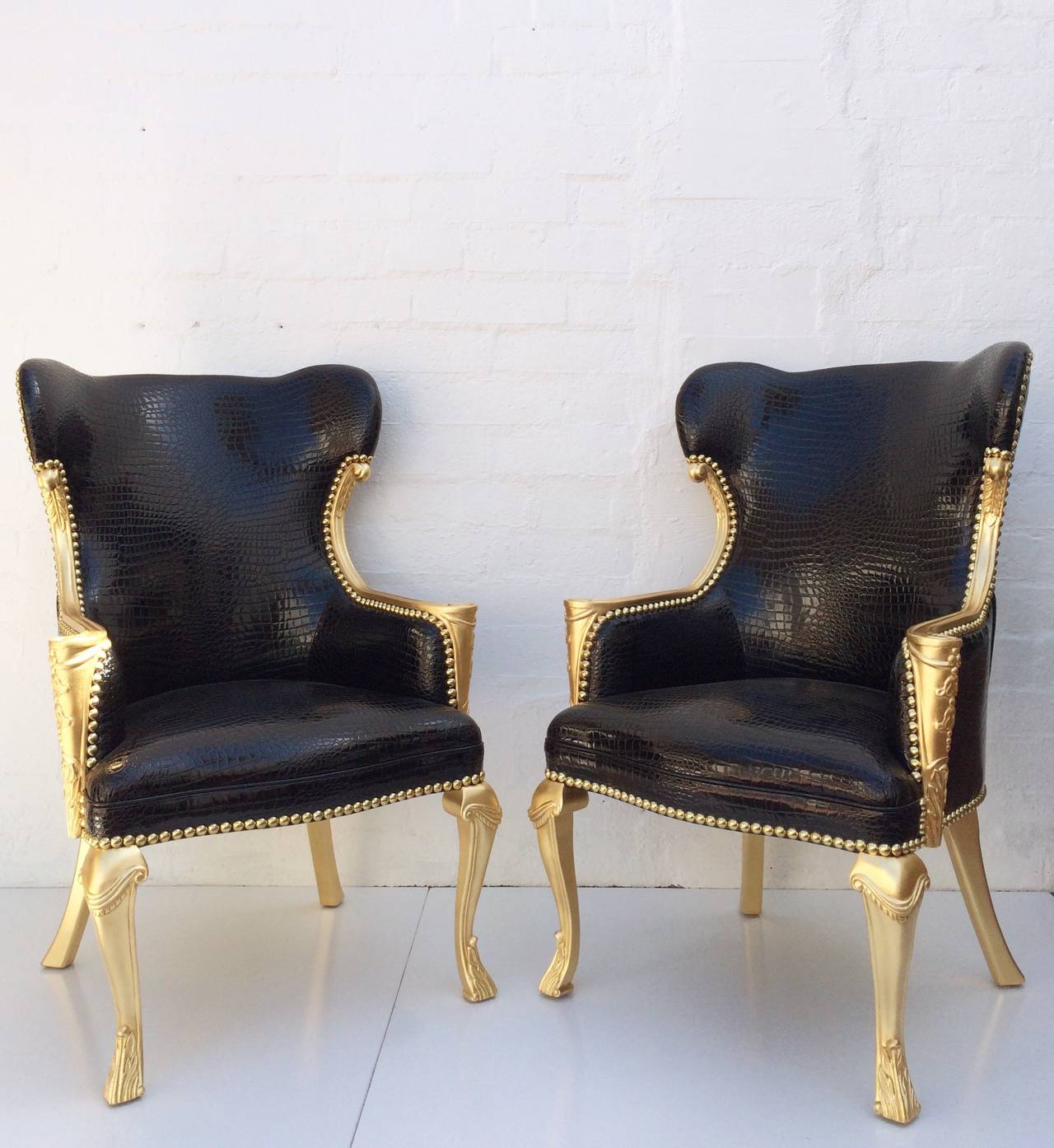 Pair of Phyllis Morris Embassy Wing Chairs