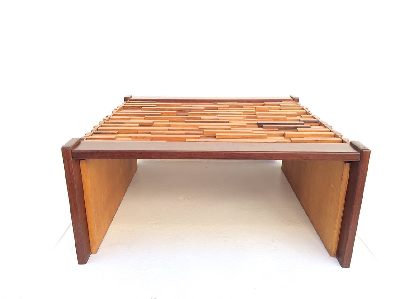 Mid-20th Century Mixed Tropical Wood Coffee or Cocktail Table by Percival Lafer