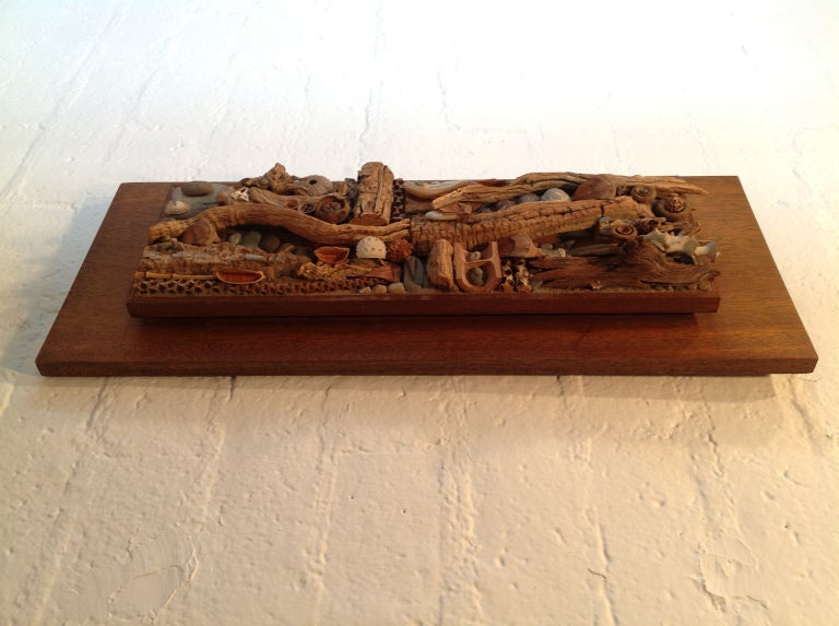 A fantastic organic Sculpture of found beach items  (Driftwood,Shells,Rocks)
Signed 