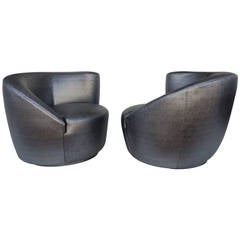 Pair of "Nautilus" Swivel Chairs by Vladimir Kagan