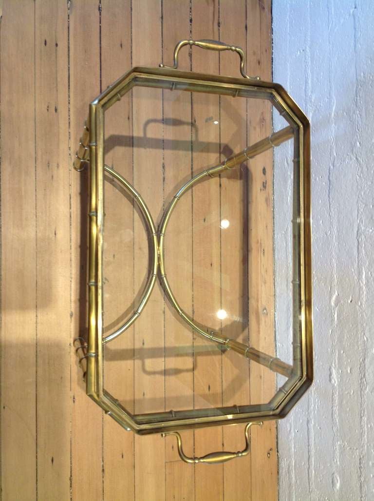Mastercraft Brass Tray Table In Excellent Condition In Palm Springs, CA