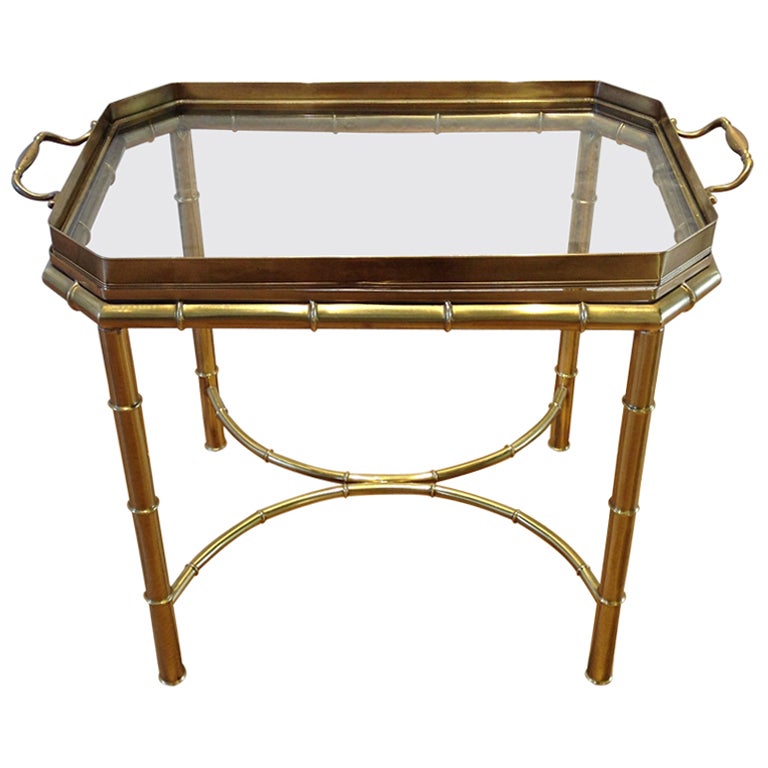 Mastercraft Brass Tray Table For Sale at 1stdibs