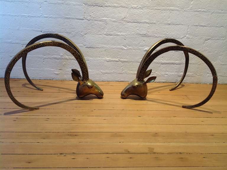 Solid Brass Rams Head Coffee Table In The Style Of Leon Francois Chervet