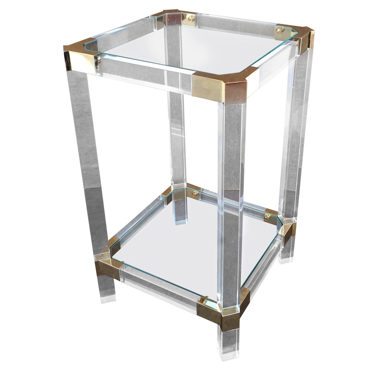 Acrylic and Glass Side Table by Charles Hollis Jones