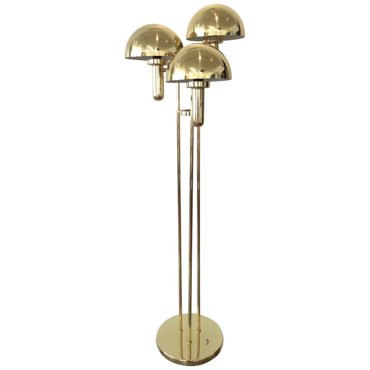 Panton Style Polished Brass Floor Lamp