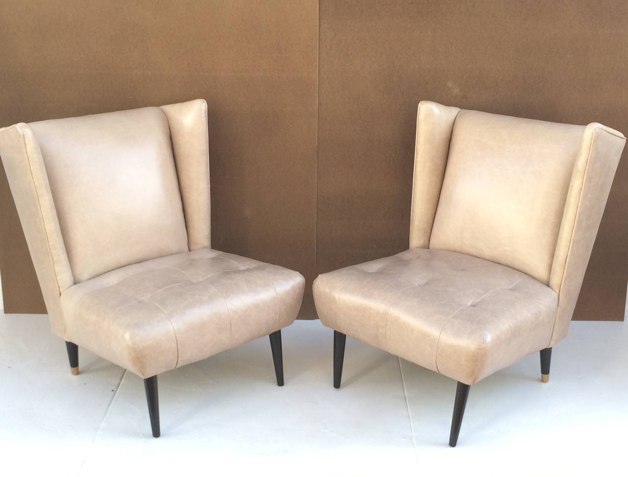 Unknown Pair of 1950s Leather Club Chairs