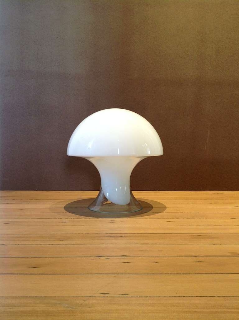 A hand blown Murano mushroom lamp by Vistosi.
newly rewired.