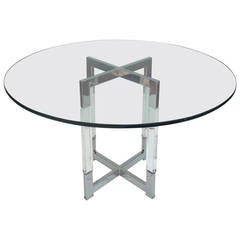 "Metric Line" Acrylic and Nickel Dining Table by Charles Hollis Jones
