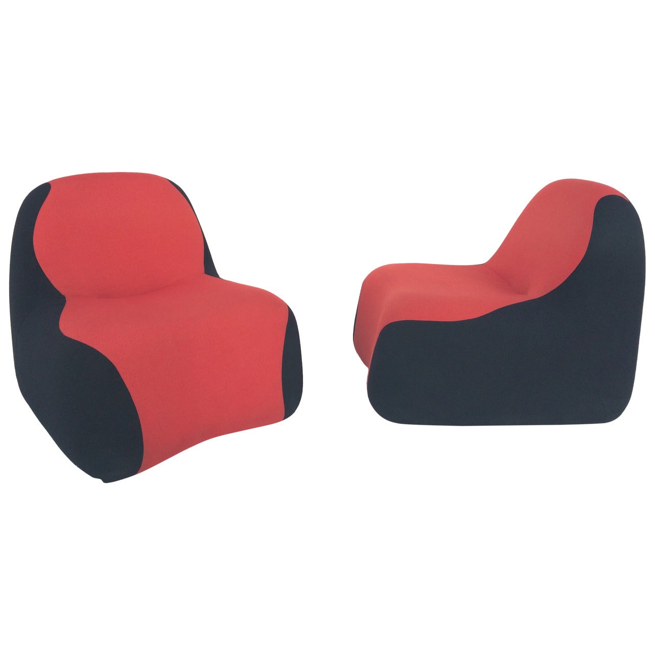 Pair of "Blob" Chairs Designed by Karim Rashid For Sale