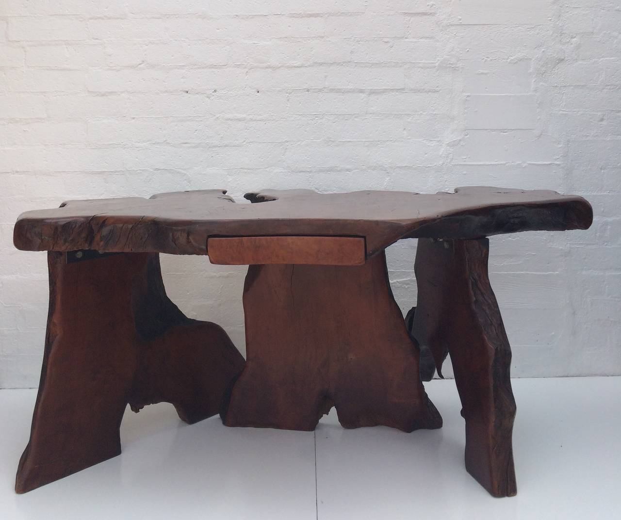 Mid-Century Modern Organic Free-Form Redwood Desk