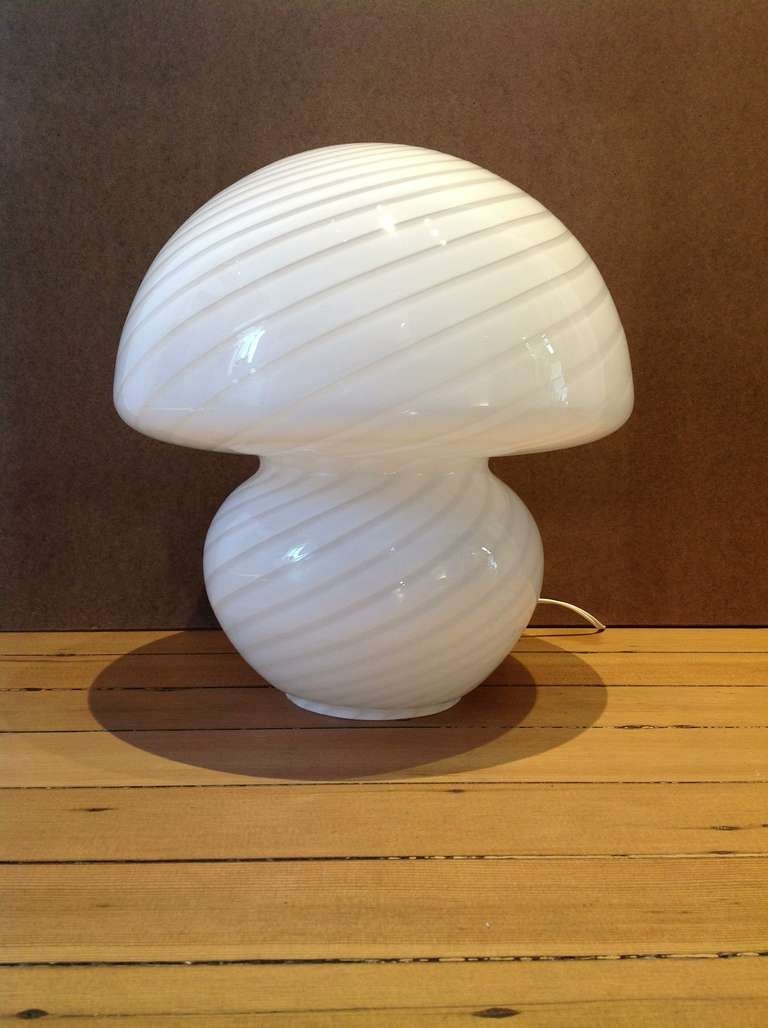 Hand blown glass mushroom table lamp by Vistosi for Murano
Newly rewired.