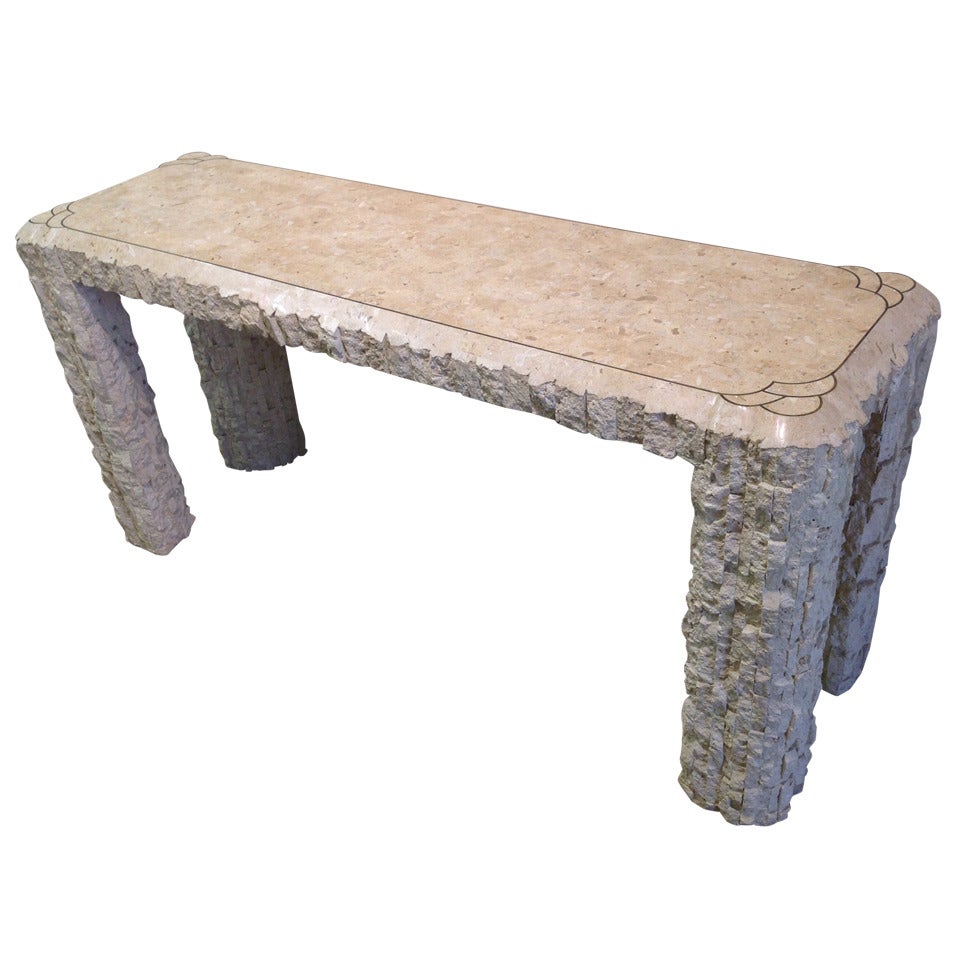Travertine Console Table by Maitland-Smith