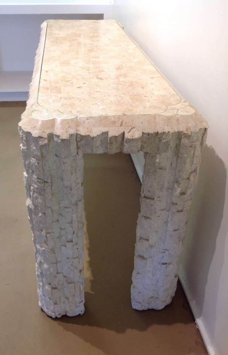 20th Century Travertine Console Table by Maitland-Smith