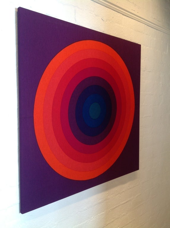 Wall Art By Verner Panton...
This is a Fabric stretched over a wood frame...
Brilliant colors!
