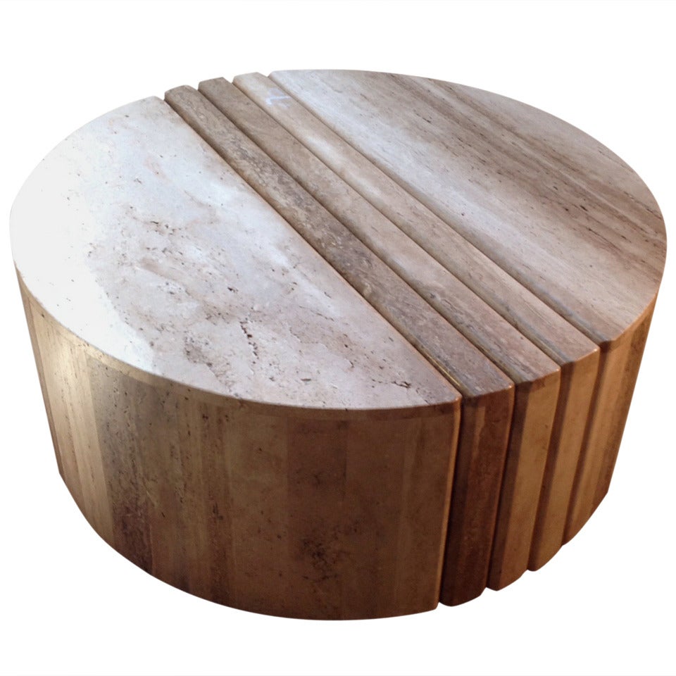 Sculptural Travertine Cocktail/Coffee Table