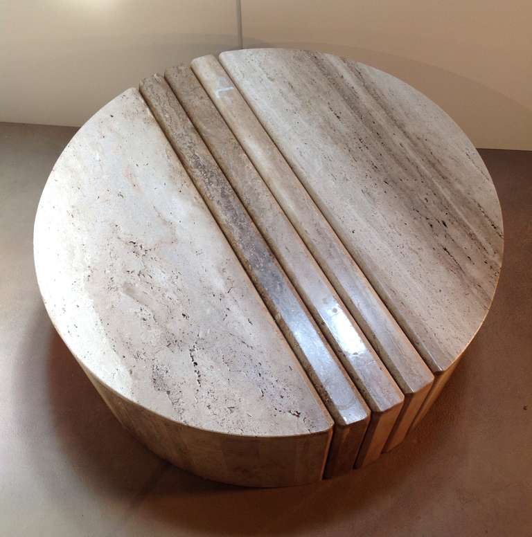 Unknown Sculptural Travertine Cocktail/Coffee Table