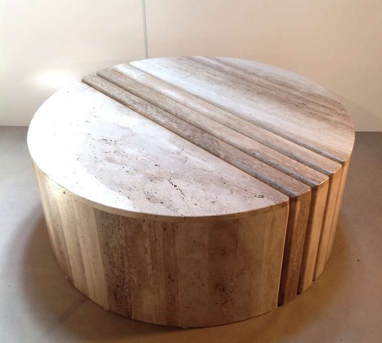 Sculptural Travertine Cocktail/Coffee Table 1