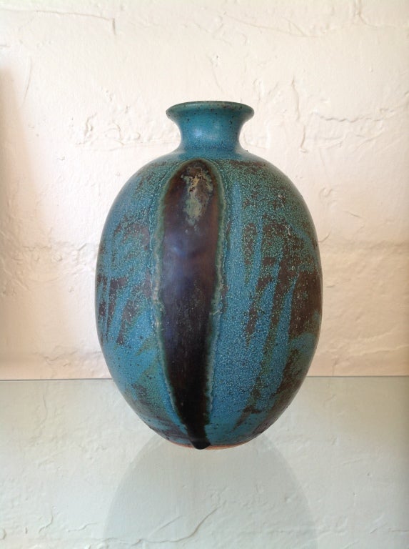 A wonderful signed Pottery vase by F Carlton Ball