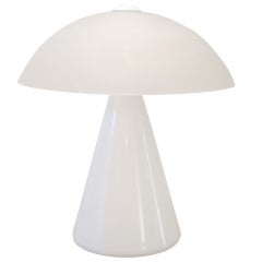 Italian Frosted Glass and Metal Table Lamp by F. Fabbian