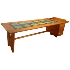 Guillerme Et Chambron Tile Coffee Table With Magazine Holder