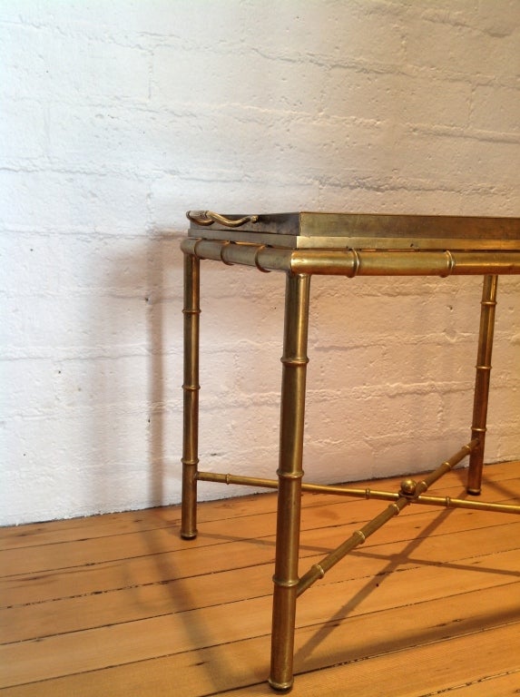 Brass Mastercraft Faux Bamboo Tray Table.