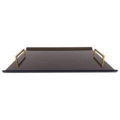Bronzed Acrylic and Brass Serving Trays by Charles Hollis Jones